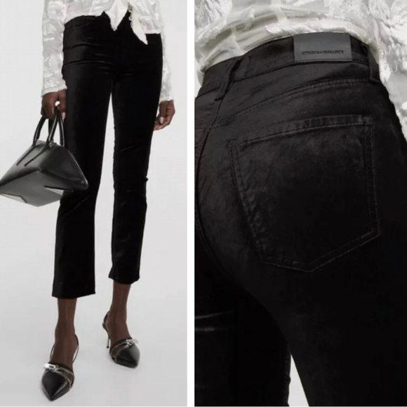 NWT Citizens of Humanity Jolene Velvet Pants Size 31 Pony Brown High Rise Slim - Picture 1 of 16